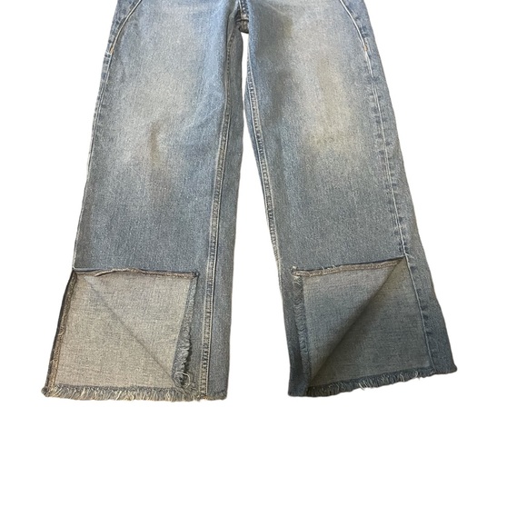 Zara 1975 Denim Jeans Cropped Flare High Rise Western Size 2 Small - Picture 5 of 12